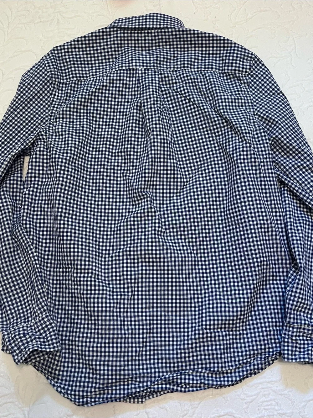 Ralph Lauren Kids’ Blue Gingham Button-Down Shirt size L with Red Horse
